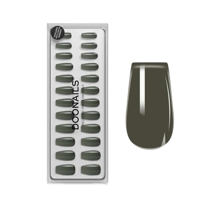 Doonails - Soft Gel Press Ons - Khaki Short Coffin, Verzamelen, Overige Verzamelen, Verzenden
