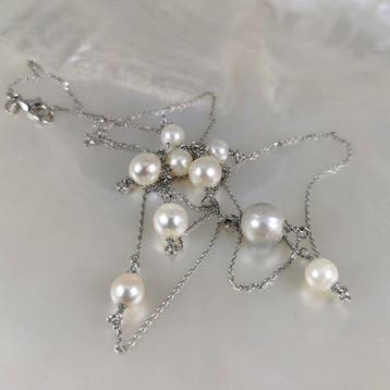 Collier Argent Perle - Perle - Akoya-SSP Ø6,5x10,1MM, Bijoux, Sacs & Beauté