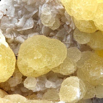 Fluorite sphérique jaune sur quartz, rarissime, Chine