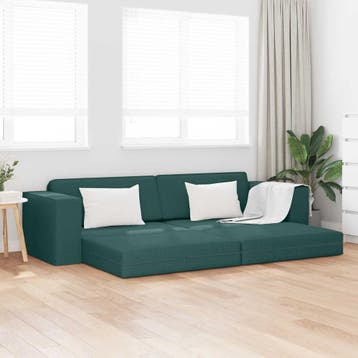 vidaXL Slaapbank / zetel Donkergroen 245 x 78 x 77 cm Stof, Huis en Inrichting, Verzenden, Nieuw