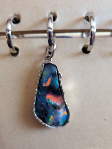 Pendentif - 14 carats Or blanc - 22.09ct. tw. Opale