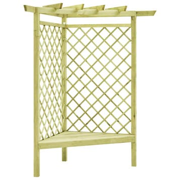 vidaXL Hoekpergola met zitting 130x130x197 cm geïmpregneerd, Verzenden