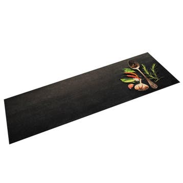 vidaXL Keukenmat wasbaar kruidenprint 45x150 cm fluweel, Verzenden, Nieuw