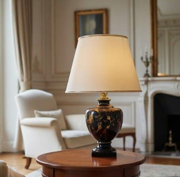 Lancel - Lamp - luxe - Geëmailleerde faience, Messing, Antiquités & Art