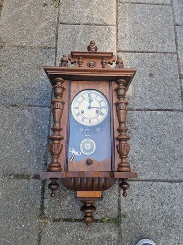 Horloge murale - Bois, Bronze, Laiton - 1970-1980 - Horloge, Antiquités & Art
