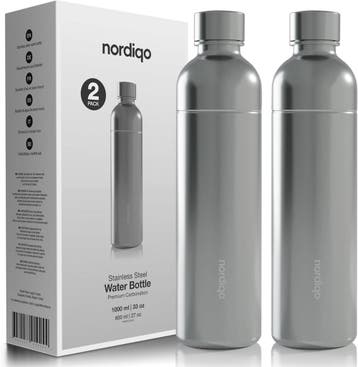 Nordiqo 2-Pack RVS Fles | Retour deal | Sla nu toe!, Verzenden, Nieuw