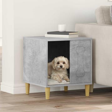 vidaXL Hondenhuis Beton 44 x 42 x 49 cm Bewerkt hout, Dieren en Toebehoren, Verzenden, Nieuw