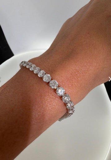 Bracelet - 14 carats Or blanc - 10.07ct. tw. Diamant