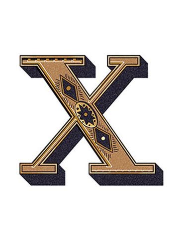 VERSACE ALFABET - Letter X (Bianco/Oro) / Vloertegel en, Ophalen of Verzenden