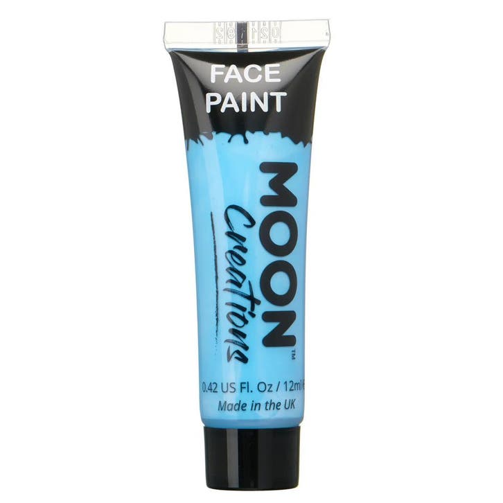 Moon Creations Face Paint Light Blue 12ml, Hobby en Vrije tijd, Feestartikelen, Nieuw, Verzenden