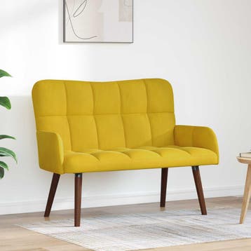 vidaXL 2-Zits Sofa Geel 115 x 61 x 87 cm fluweel, Huis en Inrichting, Verzenden, Nieuw