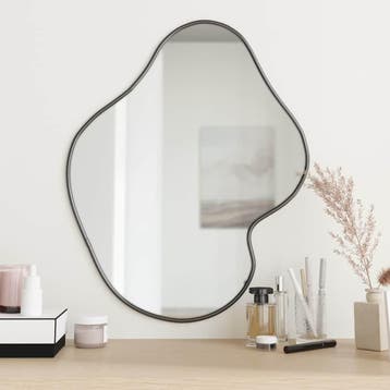 vidaXL Wandspiegel 60x50 cm zwart, Maison & Meubles, Verzenden