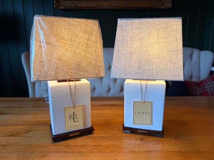 Ralph Lauren - Ralph Lauren - Lamp (2) - Hout, Porselein,, Antiek en Kunst, Curiosa en Brocante