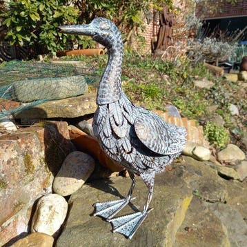 sculptuur, Parading Duck - 44 cm - Metaal
