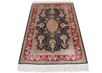 Signed Semi-Antique Silk Hereke Carpet with ~1 Mio. Knots/m², Nieuw