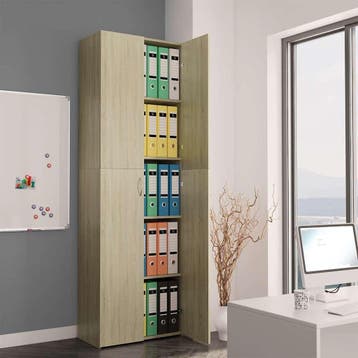 vidaXL Kantoorkast 60x32x190 cm bewerkt hout sonoma, Verzenden, Nieuw