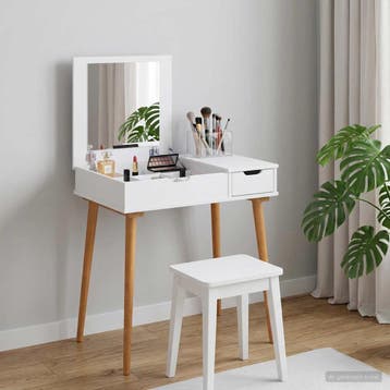 vidaXL Kaptafel FAUSKE Wit 76 x 50 x 78 cm, Huis en Inrichting, Verzenden, Nieuw