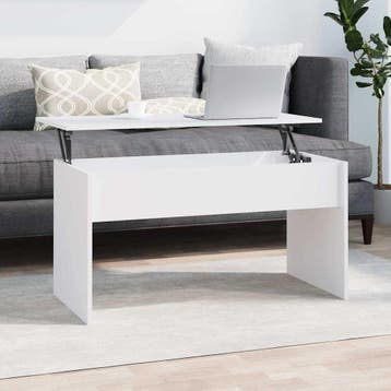 vidaXL Salontafel 102x50,5x52,5 cm bewerkt hout wit, Huis en Inrichting, Verzenden, Nieuw