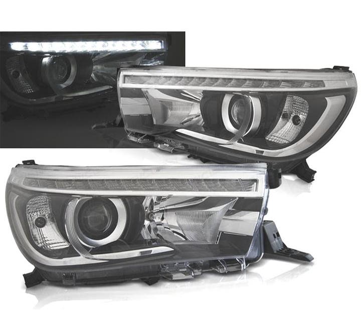 Phares Pour Toyota Hilux 16- Daylight Fond Noir, Auto-onderdelen, Verlichting, Verzenden