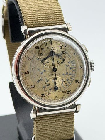 Doxa - regulateur flexible lugs chronograph vintage venus, Nieuw