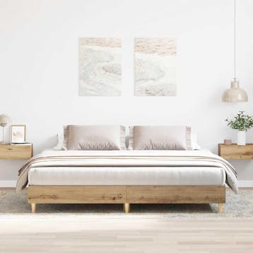 vidaXL Bedframe zonder matras spaanplaat artisanaal, Verzenden, Nieuw