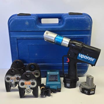 Uponor Perstang Incl Accus + lader + Persbekken In Koffer, Ophalen of Verzenden