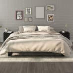 vidaXL Nachtkastjes 2 st bewerkt hout zwart, Verzenden, Nieuw