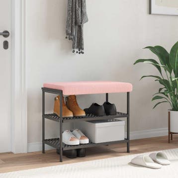 vidaXL Bankkussen Sherpa Stof Roze Diepte 35 cm, Verzenden