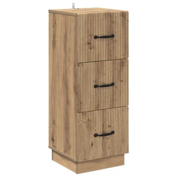 vidaXL Ladekast Artisanaal eiken 33 x 34,5 x 87 cm Bewerkt, Verzenden, Nieuw