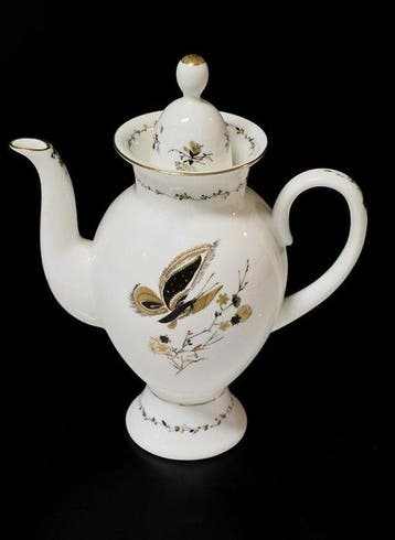 Nina Slavina - Koffiepot - Golden Butterflies -, Antiek en Kunst