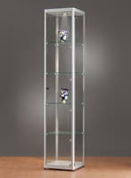 *TIP*  Luxe vitrinekast aluminium 40 cm met LED-verlichting, Ophalen of Verzenden