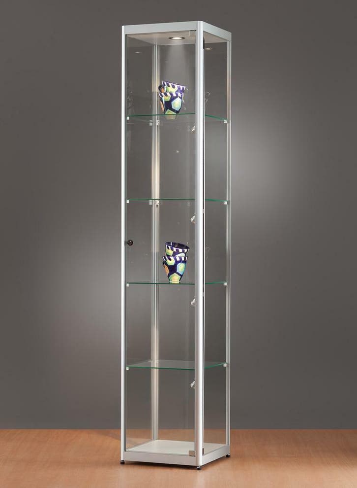 *TIP*  Luxe vitrinekast aluminium 40 cm met LED-verlichting, Articles professionnels, Aménagement de Bureau & Magasin | Commerce & Inventaire