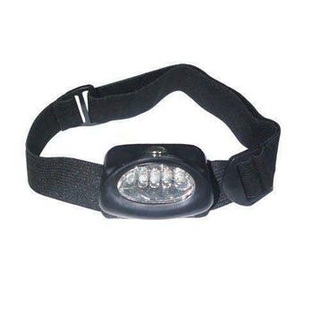 Hoofdlamp 5 LED's Zwart Elastische Hoofdband, Verzenden, Nieuw