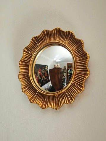 Wandspiegel- Heksenoog / Butler - Glas, Hars - Gouden Zon, Antiquités & Art