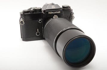 Nikon Nikomat EL + Ai-s 80-200mm 1:4 Analoge camera, Nieuw
