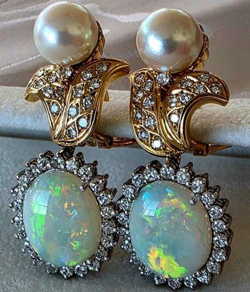 Oorbellen - 18 karaat Geel goud, Witgoud - 14.27ct. tw., Nieuw