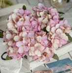 Hortensia hydrangea bundel mauve creme zijdenbloem 6 takken