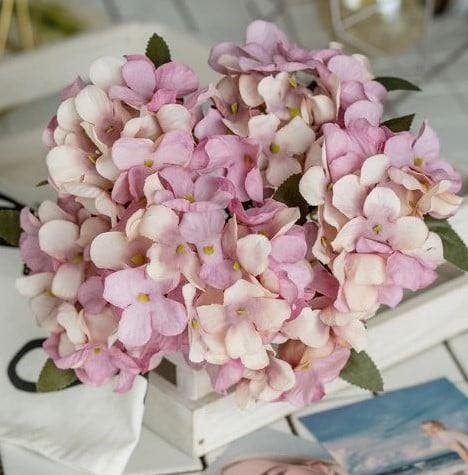 Hortensia hydrangea bundel mauve creme zijdenbloem 6 takken, Huis en Inrichting, Woonaccessoires | Kunstplanten en Kunstbloemen
