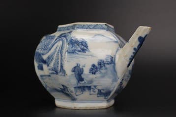 Theepot - Porselein - Kangxi - Blauw en wit, Antiquités & Art