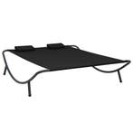 vidaXL Loungebed stof zwart, Tuin en Terras, Verzenden, Nieuw