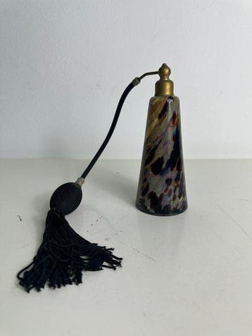 Flacon de parfum - Verre, Métal, Laiton - avec une petite