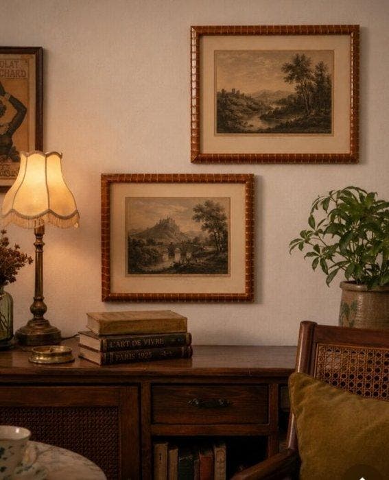 Cadre de présentation (2) - Tilleul - Marcos caramel, Antiek en Kunst, Curiosa en Brocante