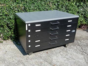 Bieffeplast - Commode - ligne de brouillon - Acier, Bois, Antiquités & Art