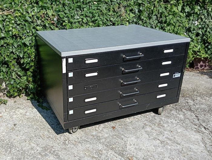 Bieffeplast - Commode - ligne de brouillon - Acier, Bois, Antiquités & Art, Antiquités | Assiettes décoratives & Carrelages