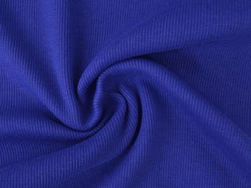 10 meter rib boordstof - donkerblauw, 30 tot 120 cm, Katoen, Verzenden, Blauw