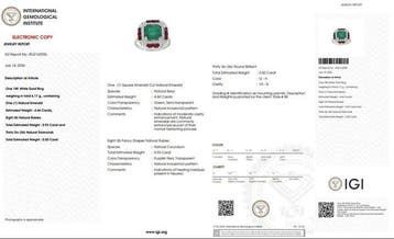 Bague - 18 carats Or blanc - 5.87ct. tw. Émeraude - Pierres, Bijoux, Sacs & Beauté, Bagues