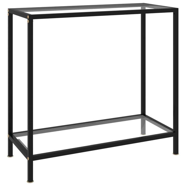 vidaXL Wandtafel 80x35x75 cm gehard glas transparant, Huis en Inrichting, Tafels | Bijzettafels, Nieuw, Verzenden