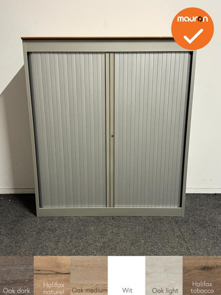 Roldeurkast Basic - Zilvergijs - 135x-120x-45x, Articles professionnels, Aménagement de Bureau & Magasin | Mobilier de bureau & Aménagement