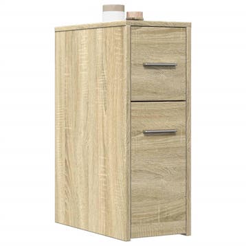 vidaXL Badkamerkast smal met wielen bewerkt hout sonoma, Verzenden