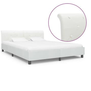 vidaXL Bedframe kunstleer wit 180x200 cm, Huis en Inrichting, Slaapkamer | Bedden, Verzenden, Nieuw